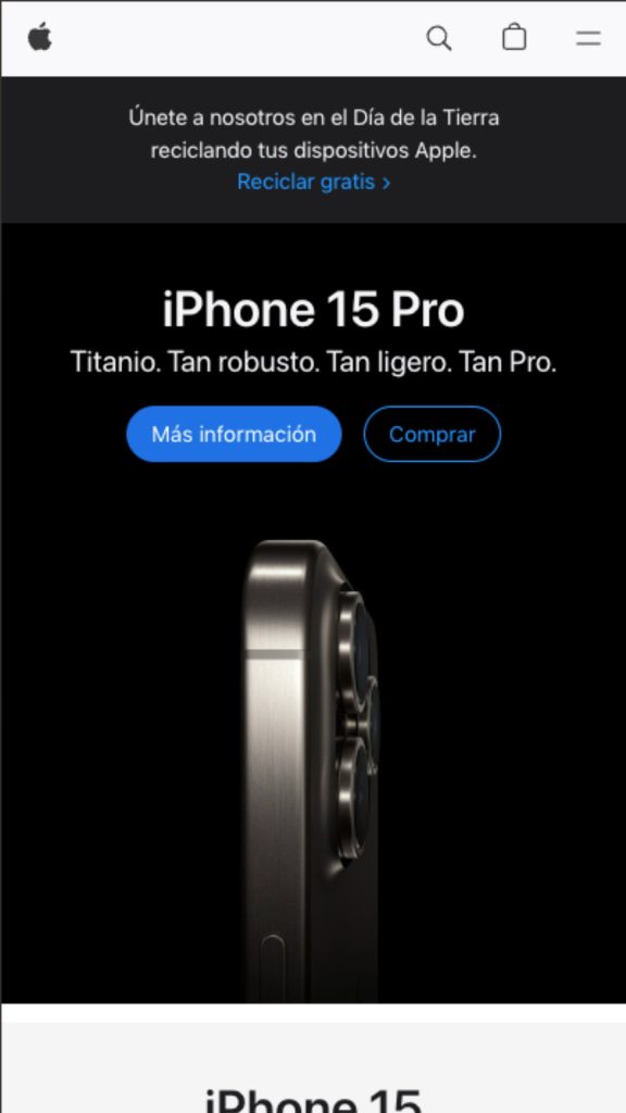 mobile first en apple ejemplo