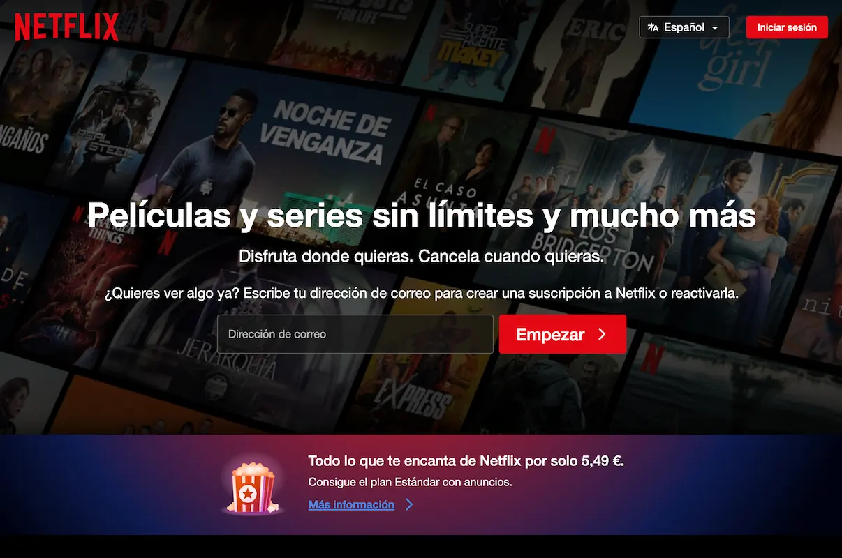 landing page netflix